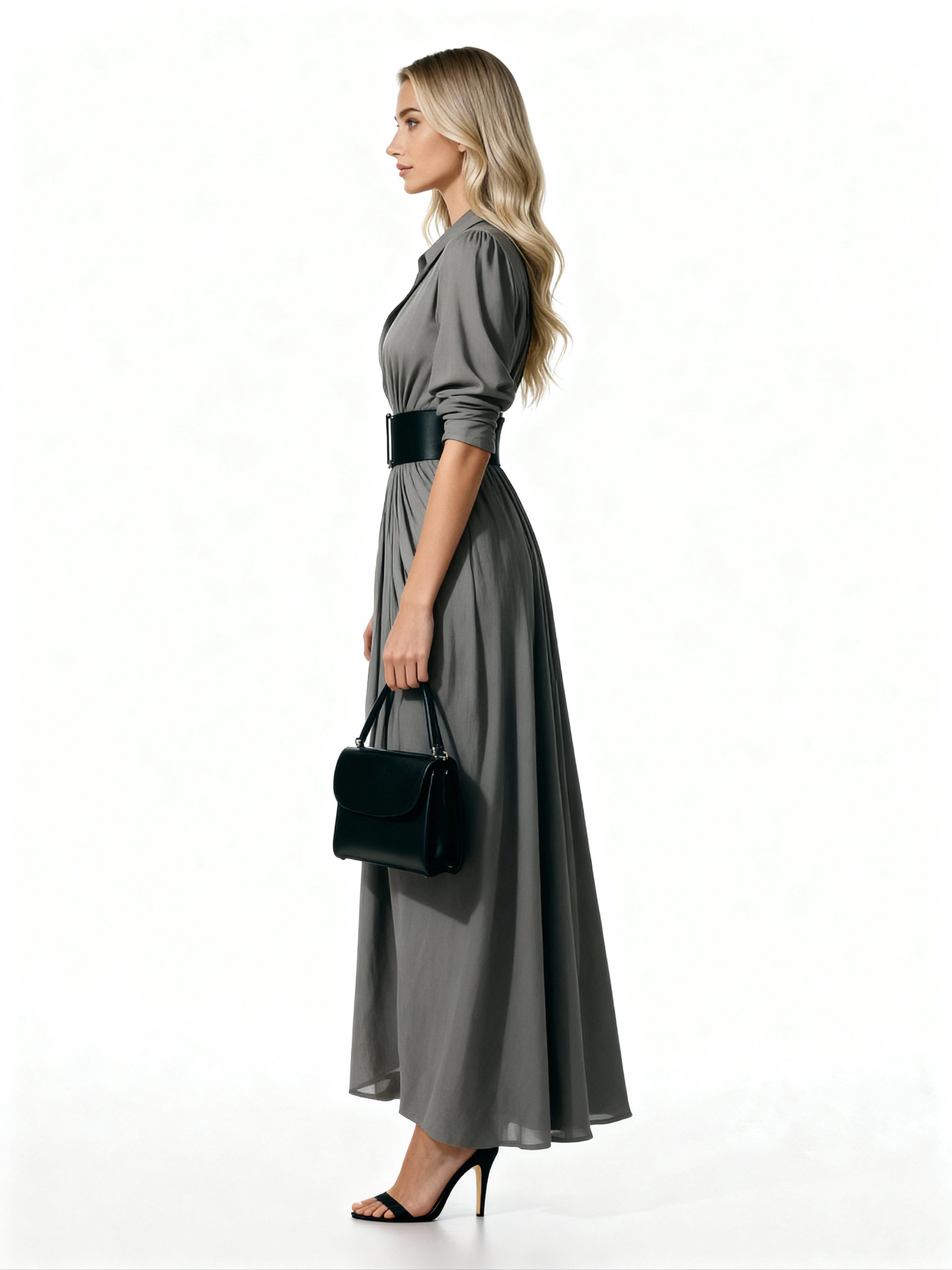Susana | Vestido camisero largo con cinturón