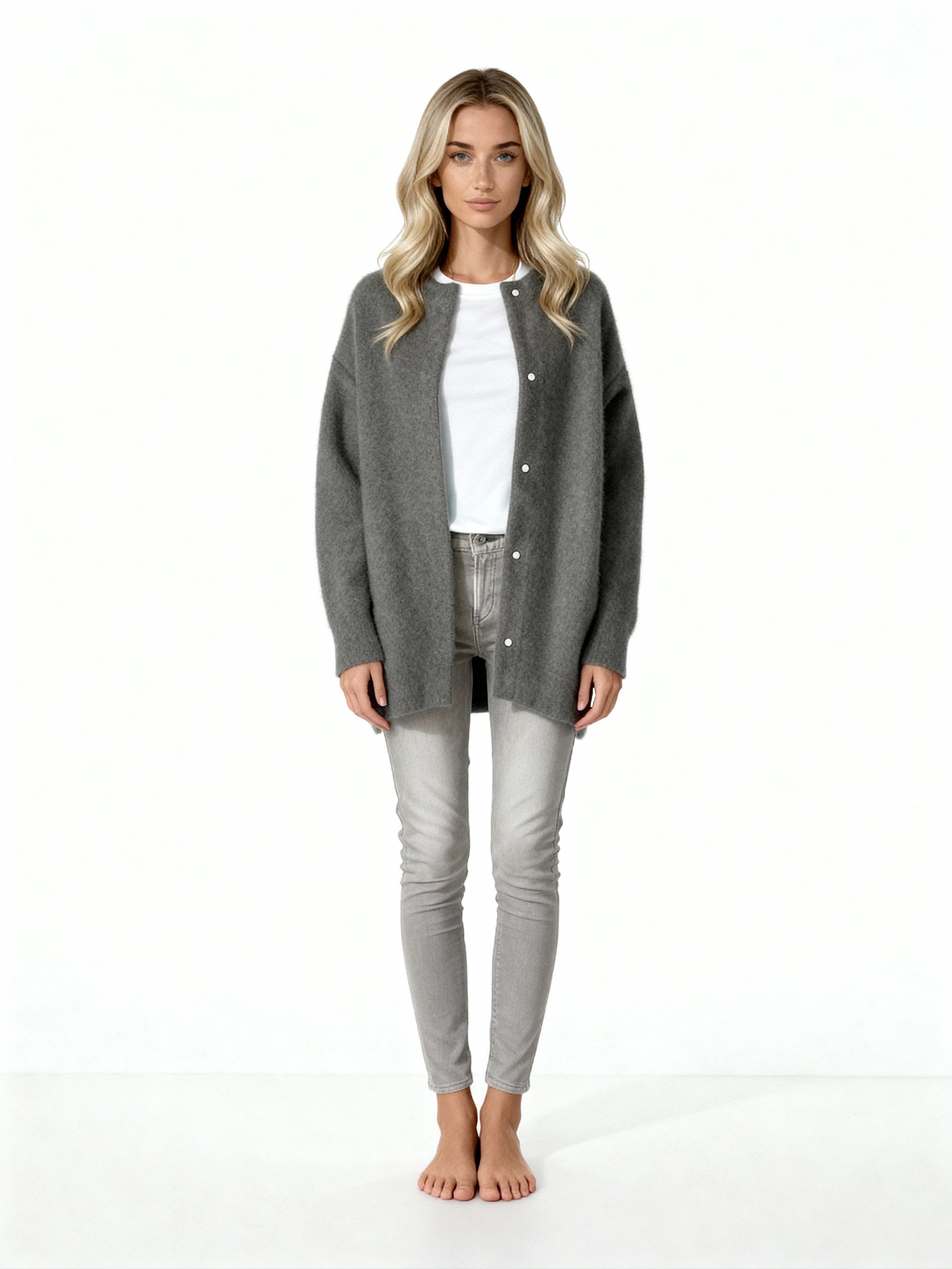 Alayna | Cárdigan de punto suave oversize con botones