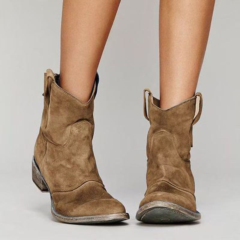 Botas Aura West | Botines cowboy de ante con tacón bajo
