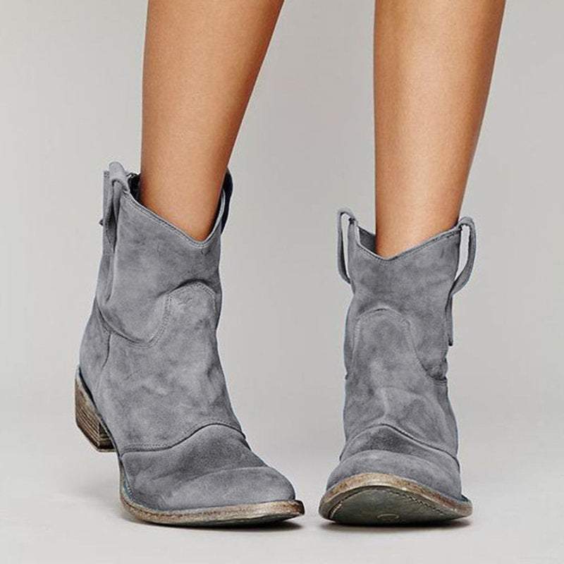 Botas Aura West | Botines cowboy de ante con tacón bajo