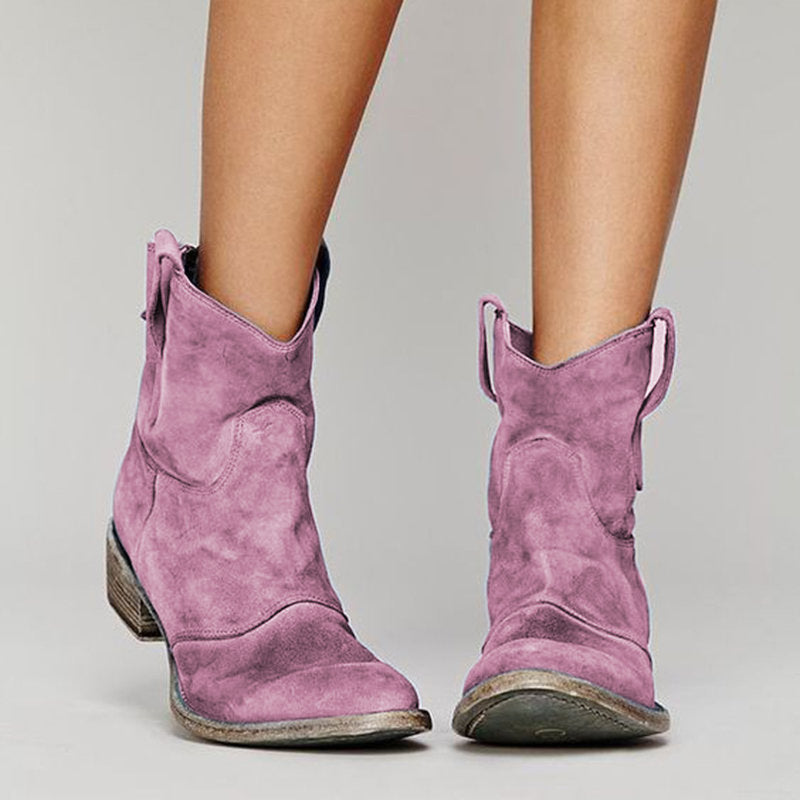 Botas Aura West | Botines cowboy de ante con tacón bajo