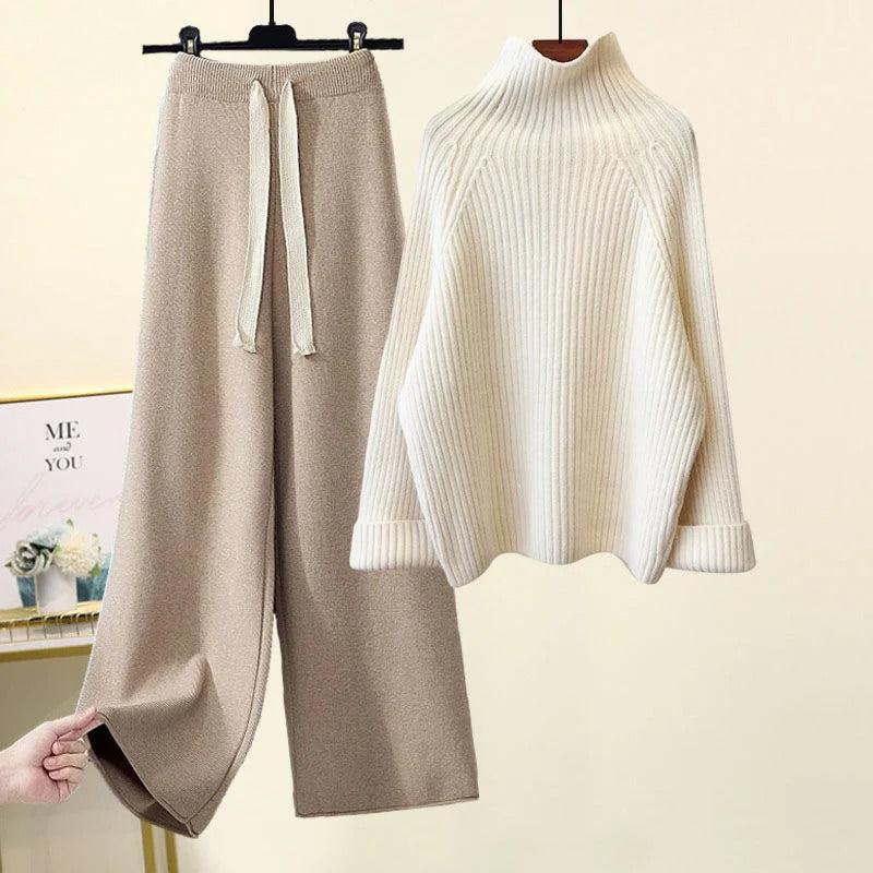 Conjunto Nube Knit | Jersey canalé oversize y pantalón fluido