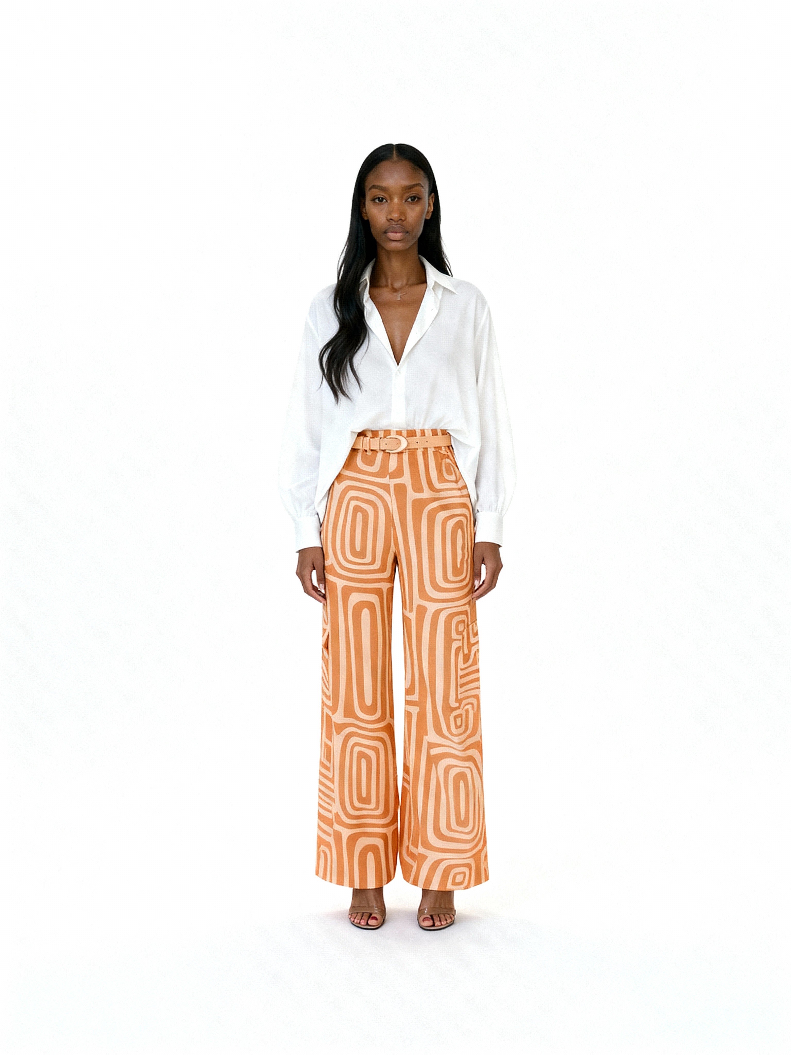 Conjunto Siena Geo | Blusa fluida y pantalón estampado geométrico